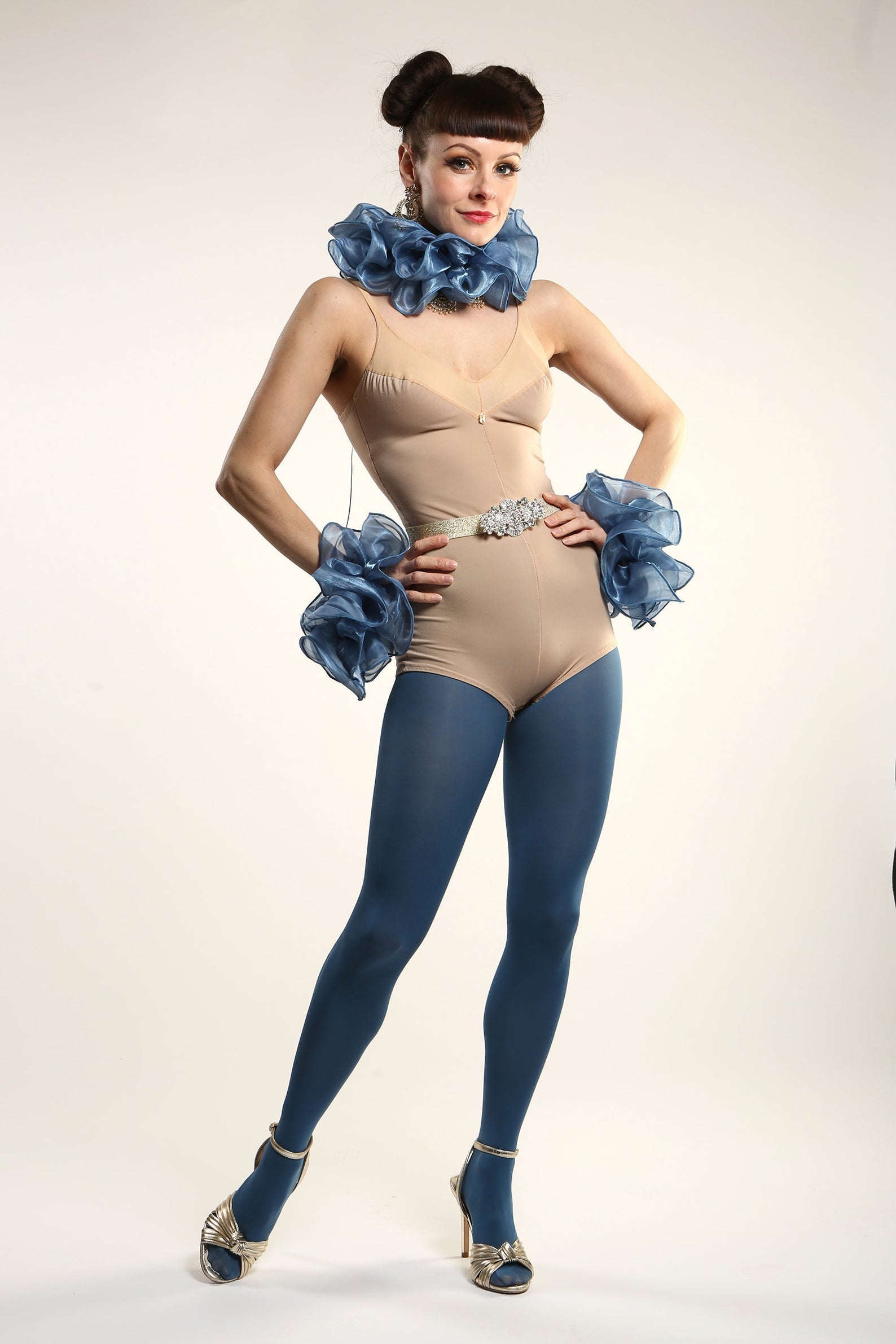 denim blue opaque tights pantyhose